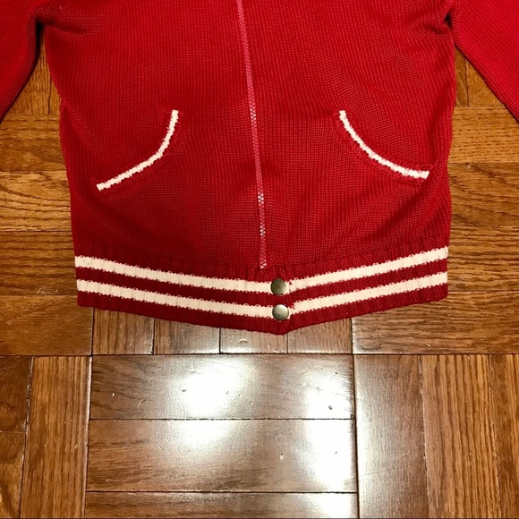 Vintage Wet Seal Medium Red Sweater w/ Hoodie - Picture 3 of 4